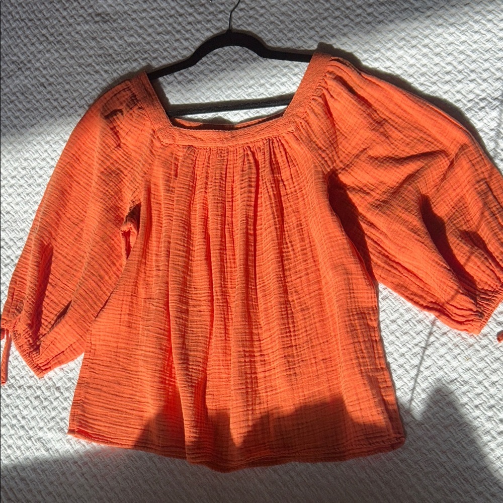 LC Lauren Conrad Vibrant Orange Blouse